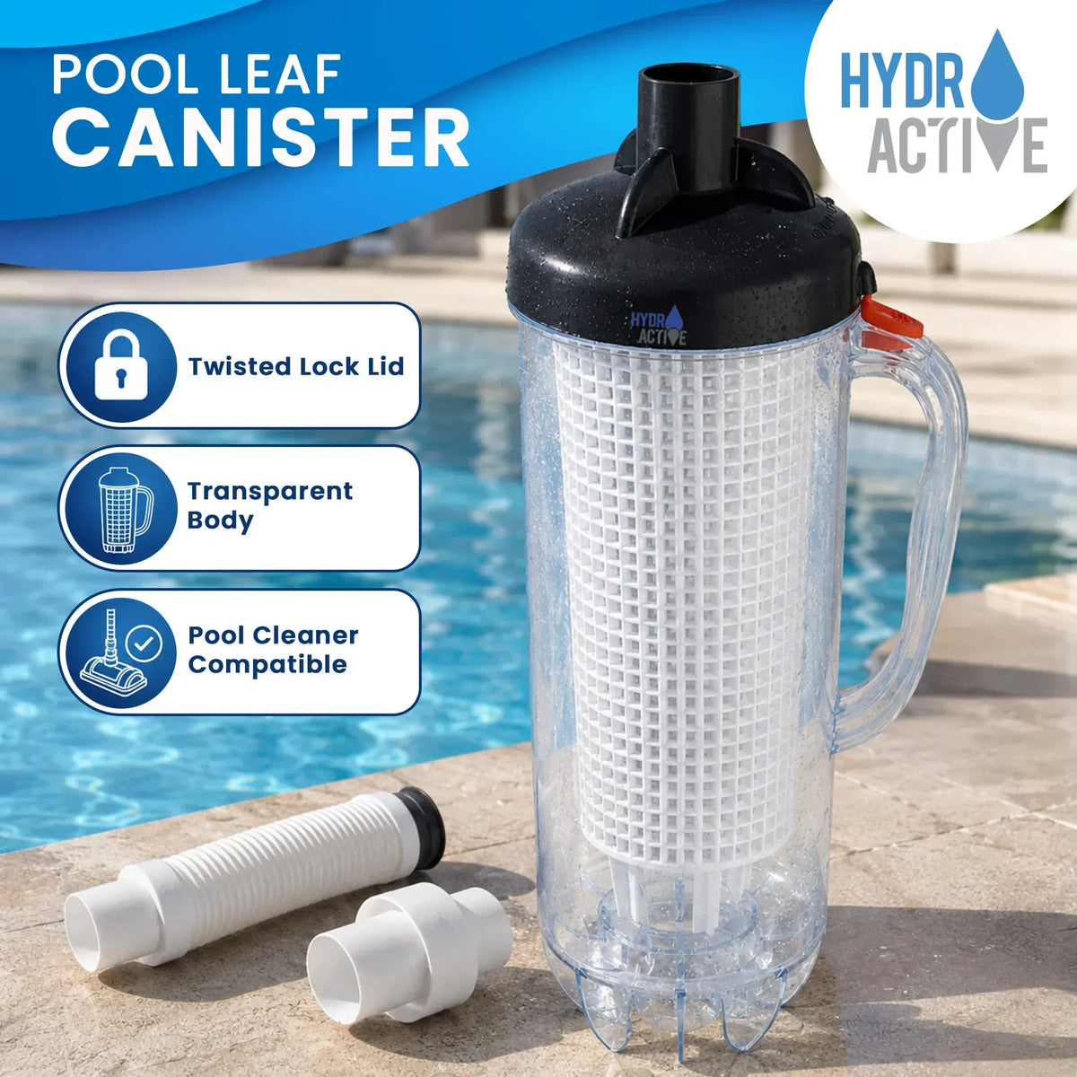 HydroActive Pool Leaf Canister Inline Debris Catcher for Suction Pool Cleaners - Image 2