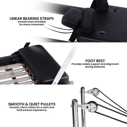 Powertrain Aria Steel Foldable Pilates Board Reformer Multifunctional Core Exercise Set Ab Trainer With Platform Extender Sitting Box Jumpboard And Footbar For Indoor Outdoor Full Body Fitness Home - Image 8