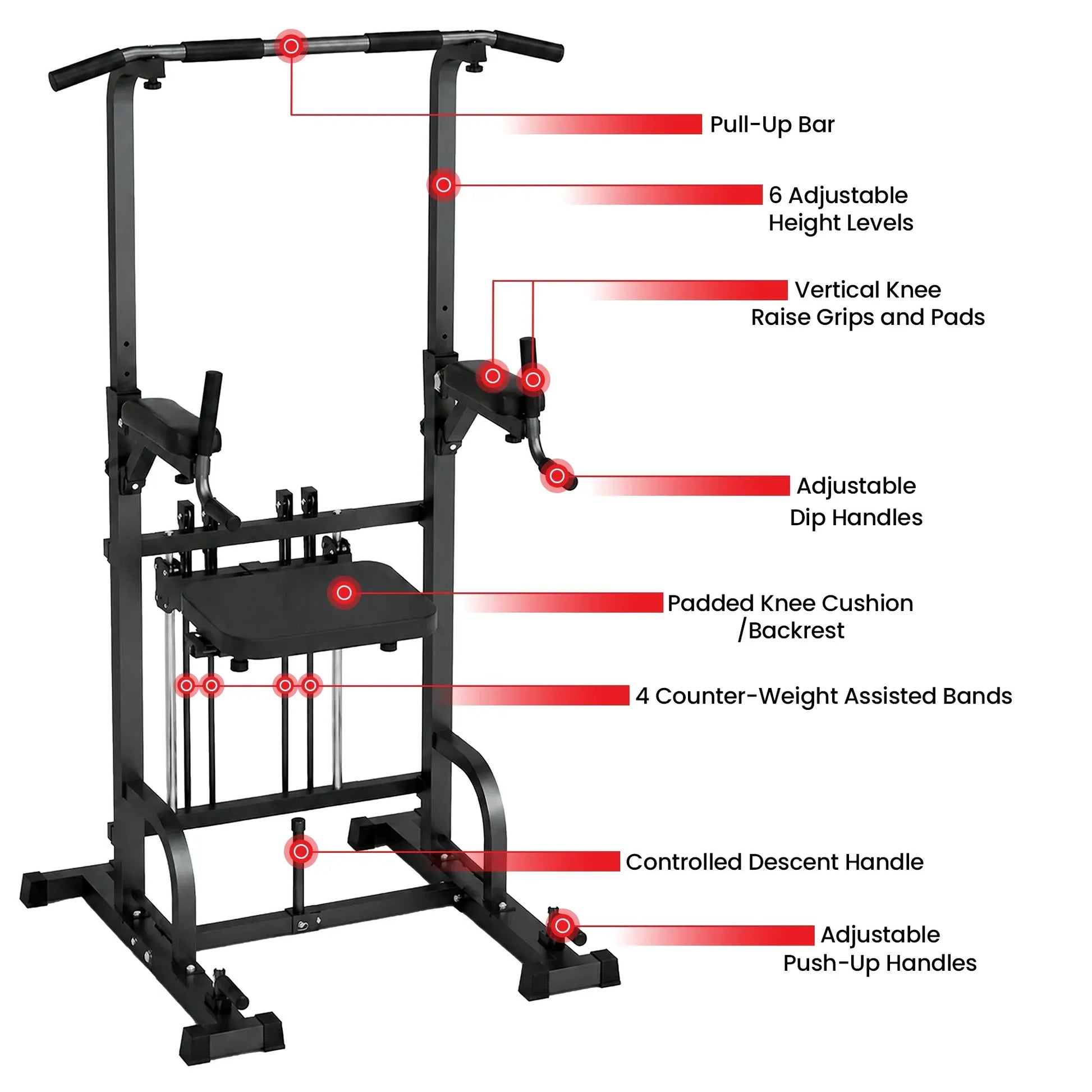 Powertrain Pull-Up & Dip Power Tower Multifunction Strength Training Station - Image 4