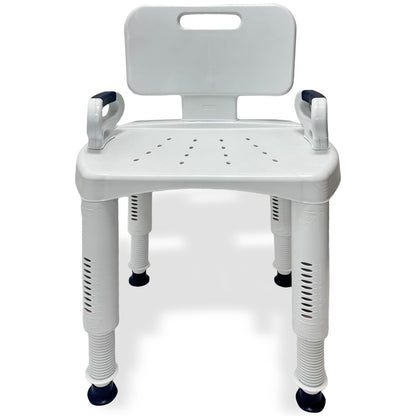 Orthonica Premium Adjustable Shower Chair with Armrests 158kg Capacity - Image 3