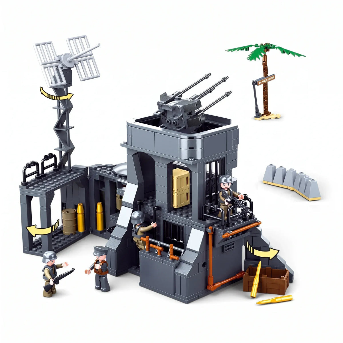 Sluban B0861 Model Kit WWII Atlantic Wall Coastal Bunker Defense Normandy DDay Military Base Outpost Army DIY Set Toy  - Image 3