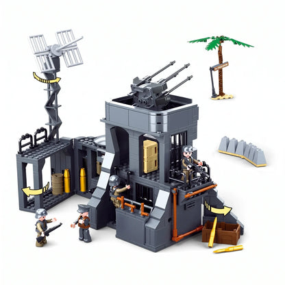 Sluban B0861 Model Kit WWII Atlantic Wall Coastal Bunker Defense Normandy DDay Military Base Outpost Army DIY Set Toy  - Image 3