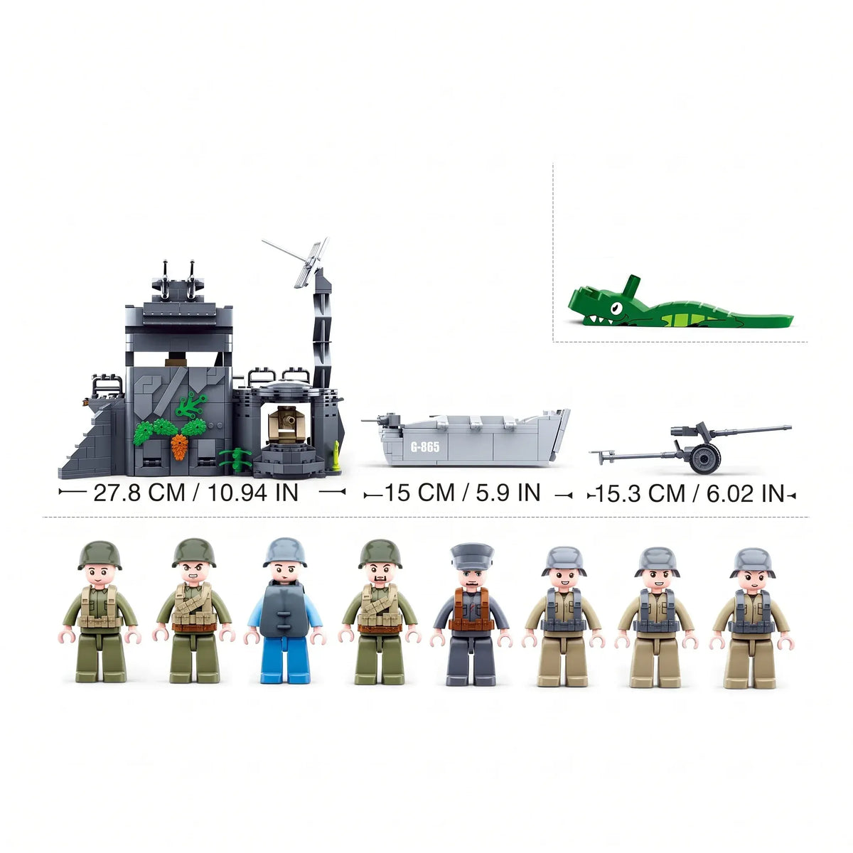 Sluban B0861 Model Kit WWII Atlantic Wall Coastal Bunker Defense Normandy DDay Military Base Outpost Army DIY Set Toy  - Image 4