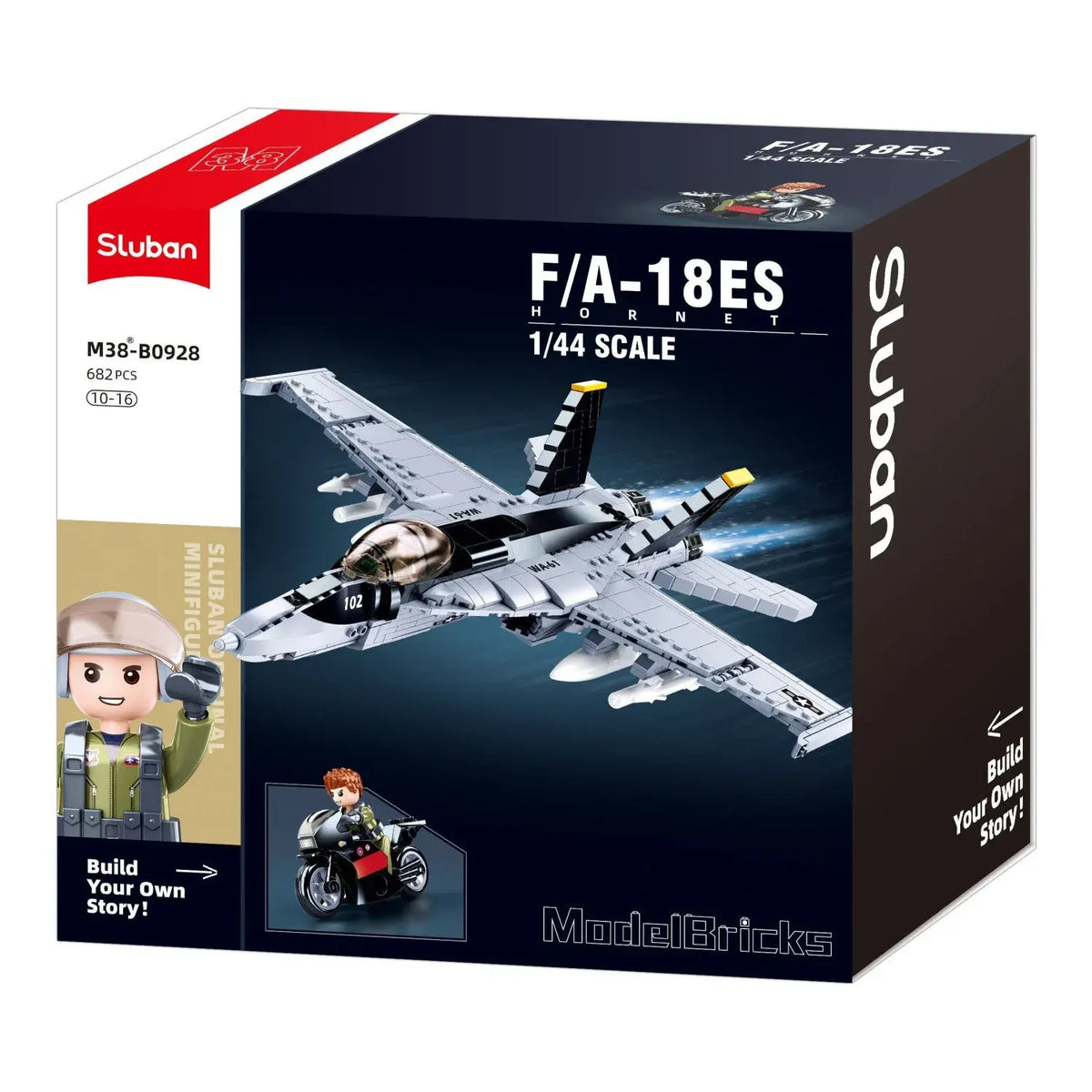 Sluban B0928 Model Kit FA18 Super Hornet Fighter Jet Plane RAAF Military Air Force Building Blocks Super Bumblebee DIY - Image 2