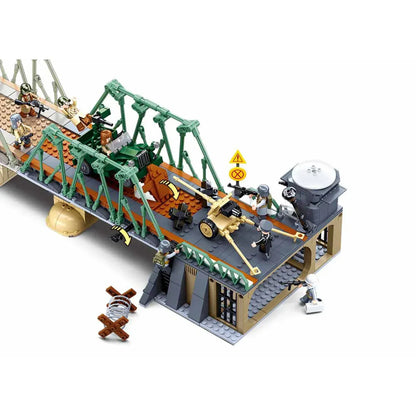 Sluban B0981 Model Kit WWII Battle of Budapest Winter Counter Attack Military Bridge Checkpoint Diorama Army DIY Set Toy - Image 3