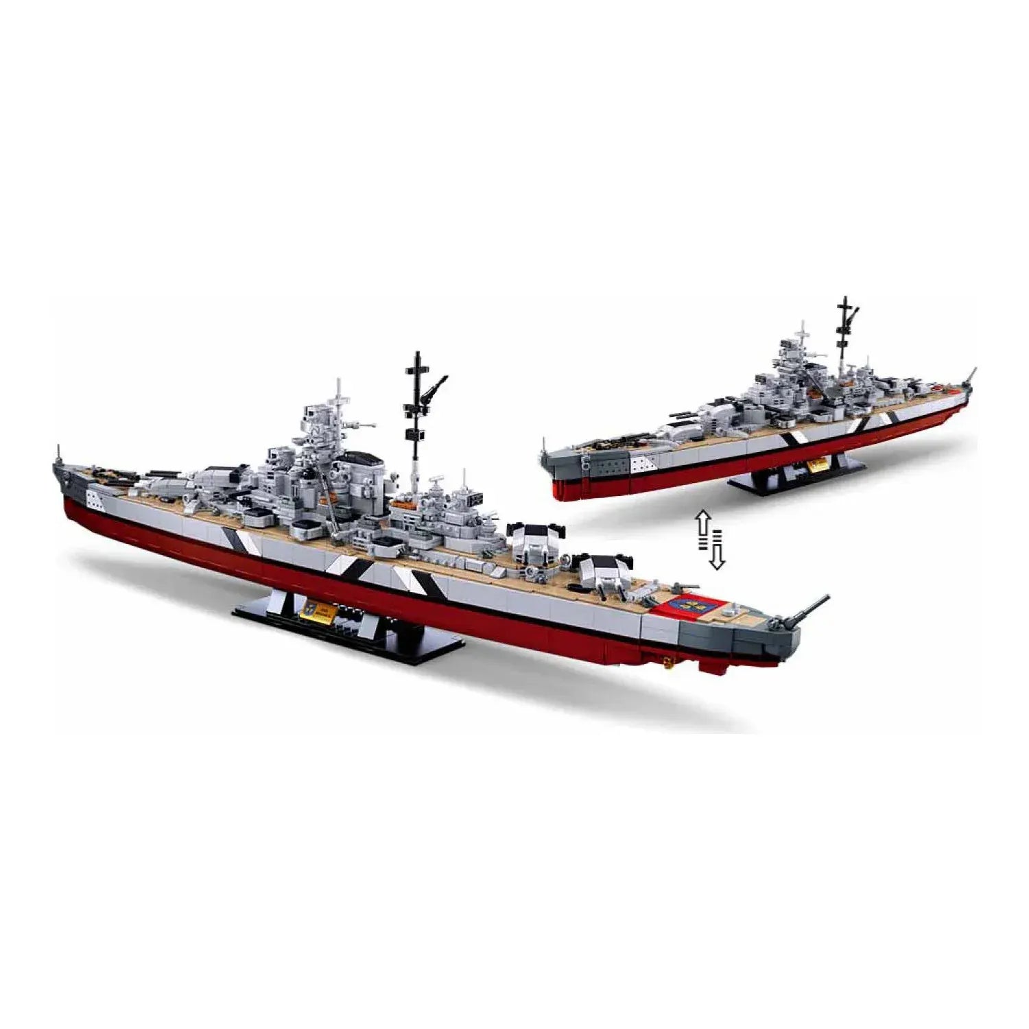 Sluban B1102 Model Kit WWII Bismarck Battleship Large Scale Warship Navy Vessel Boat Military Blocks DIY Construction - Image 2