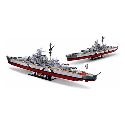 Sluban B1102 Model Kit WWII Bismarck Battleship Large Scale Warship Navy Vessel Boat Military Blocks DIY Construction - Image 2