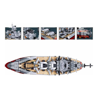 Sluban B1102 Model Kit WWII Bismarck Battleship Large Scale Warship Navy Vessel Boat Military Blocks DIY Construction - Image 4