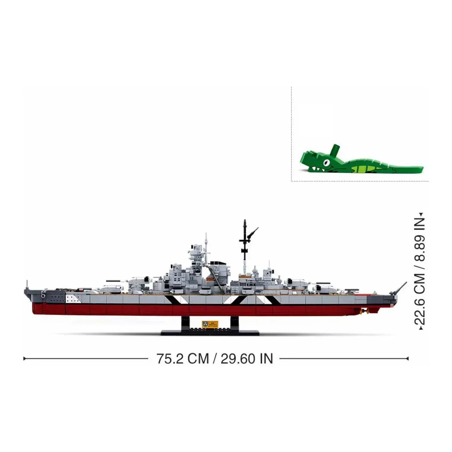 Sluban B1102 Model Kit WWII Bismarck Battleship Large Scale Warship Navy Vessel Boat Military Blocks DIY Construction - Image 5
