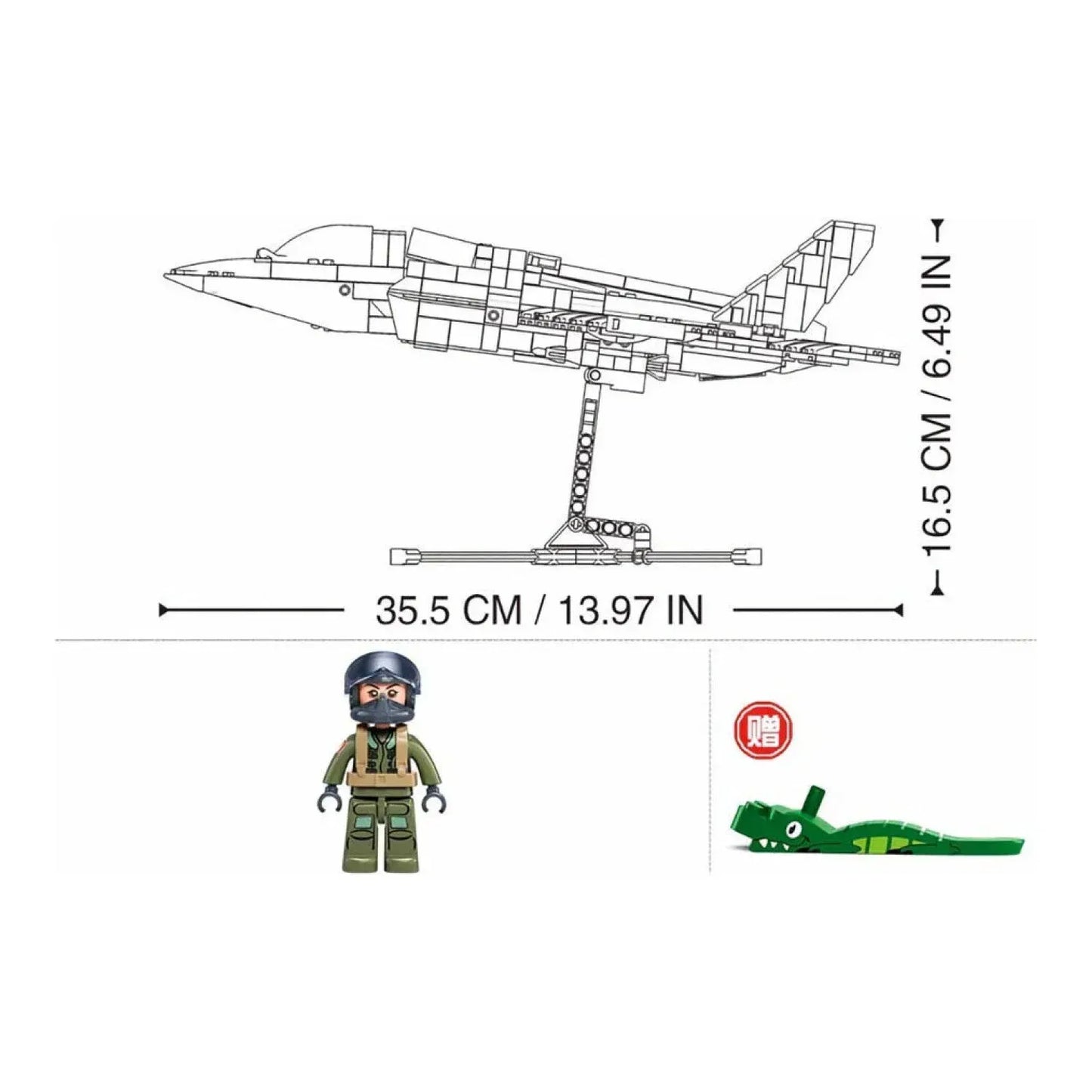 Sluban B1361 Model Kit 1:44 F35 Lightning Stealth Fighter Jet Plane Modern USAF Air Force Building Blocks DIY Set Toy - Image 4