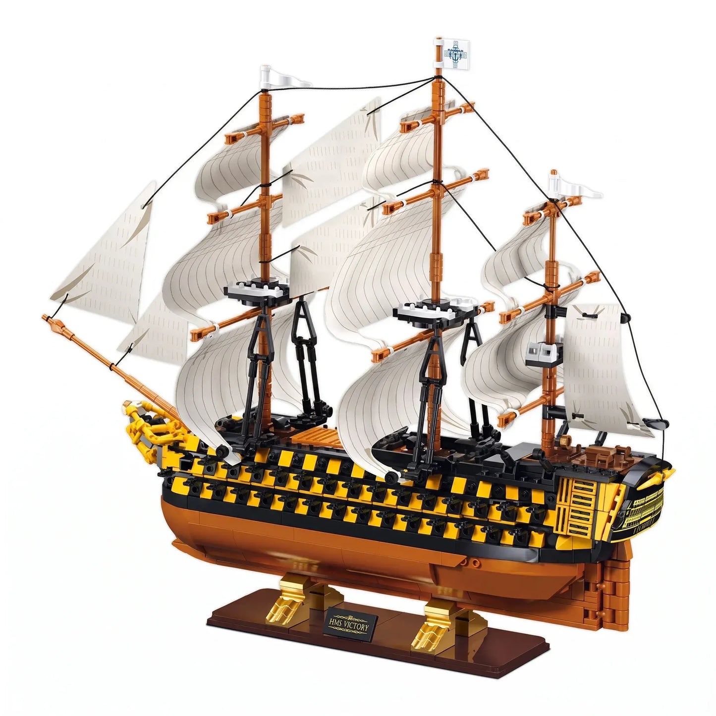 Sluban B1552 Model Kit 1:200 HMS Victory Sailing Battleship Warship Navy Vessel Boat Military DIY Construction Set Toy  - Image 4