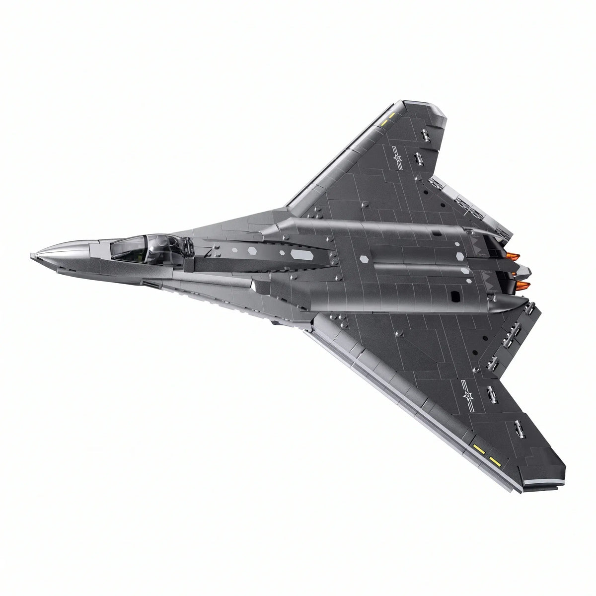 Sluban B1587 Model Kit 1:44 J50 Stealth Fighter Jet Plane - Military Air Force Building Blocks DIY Set Toy