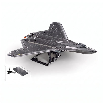 Sluban B1587 Model Kit 1:44 J50 Stealth Fighter Jet Plane - Military Air Force Building Blocks DIY Set Toy  - Image 4
