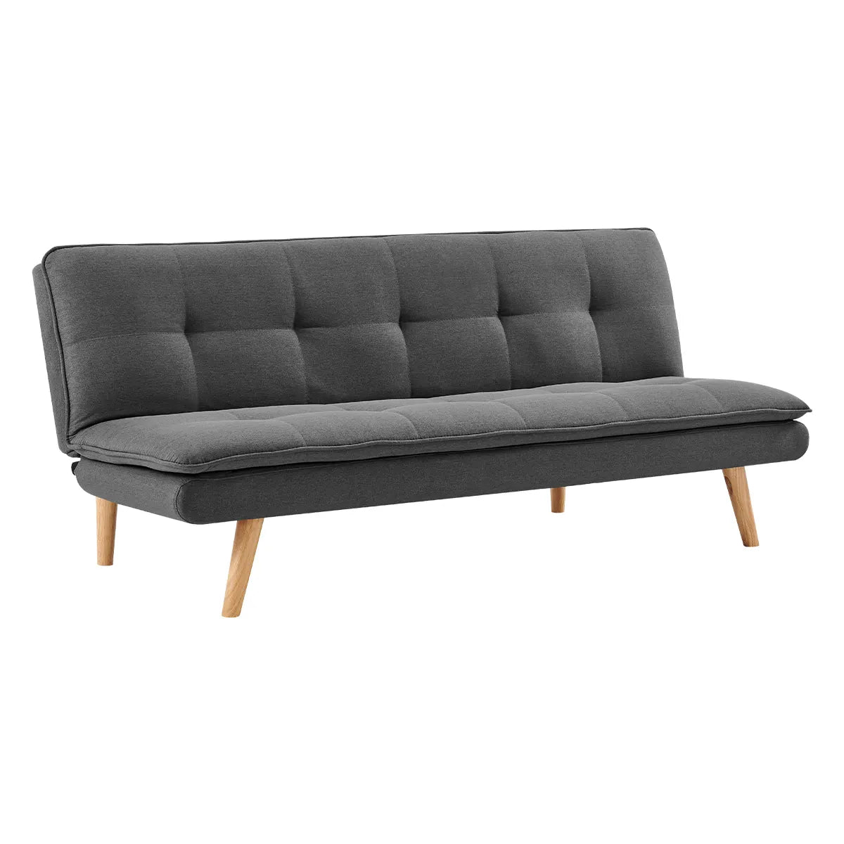 Sarantino 3 Seater Linen Sofa Bed Couch Lounge Futon - Dark Grey - Image 5