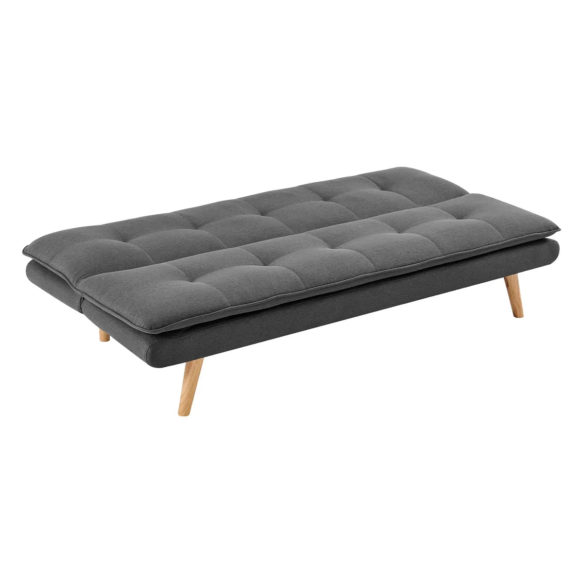 Sarantino 3 Seater Linen Sofa Bed Couch Lounge Futon - Dark Grey - Image 6