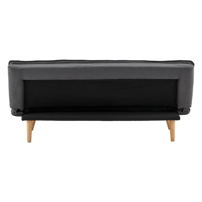 Sarantino 3 Seater Linen Sofa Bed Couch Lounge Futon - Dark Grey - Image 8