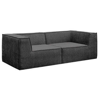 Sarantino Novi 3-Seater Modular Sofa with Ottoman in Black Non-Slip Bottom Lounge - Image 4