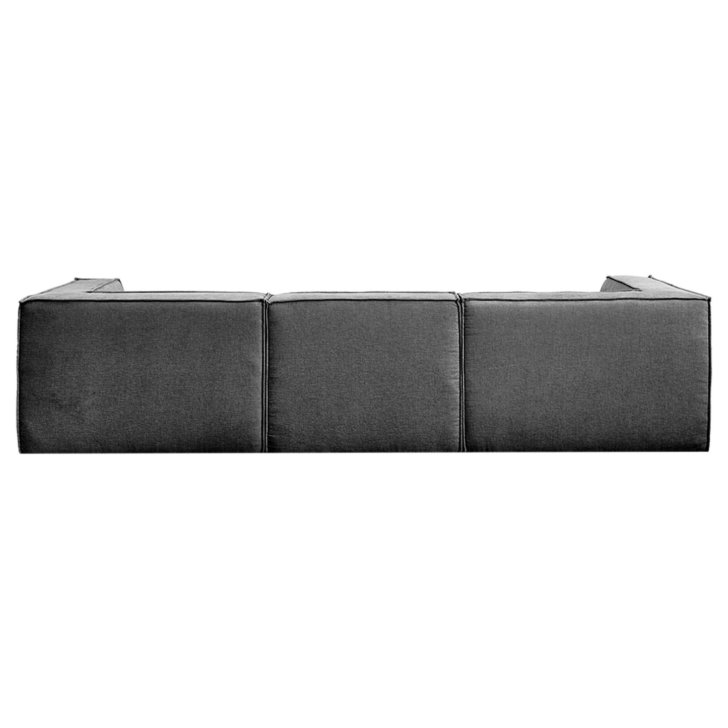 Sarantino Novi 3-Seater Modular Sofa with Ottoman in Black Non-Slip Bottom Lounge - Image 5