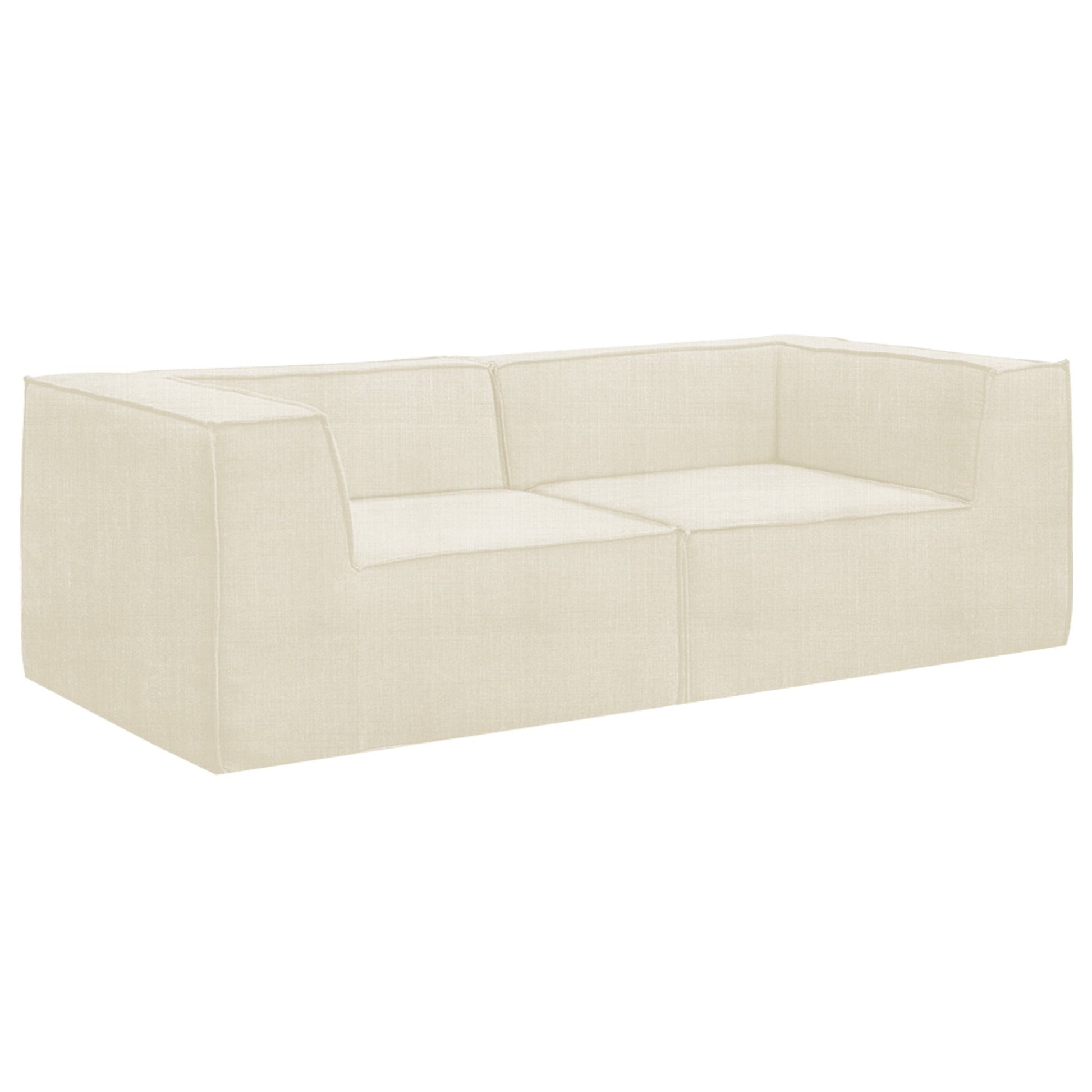 Sarantino Novi 3-Seater Modular Sofa with Ottoman in Cream Non-Slip Bottom Lounge - Image 5