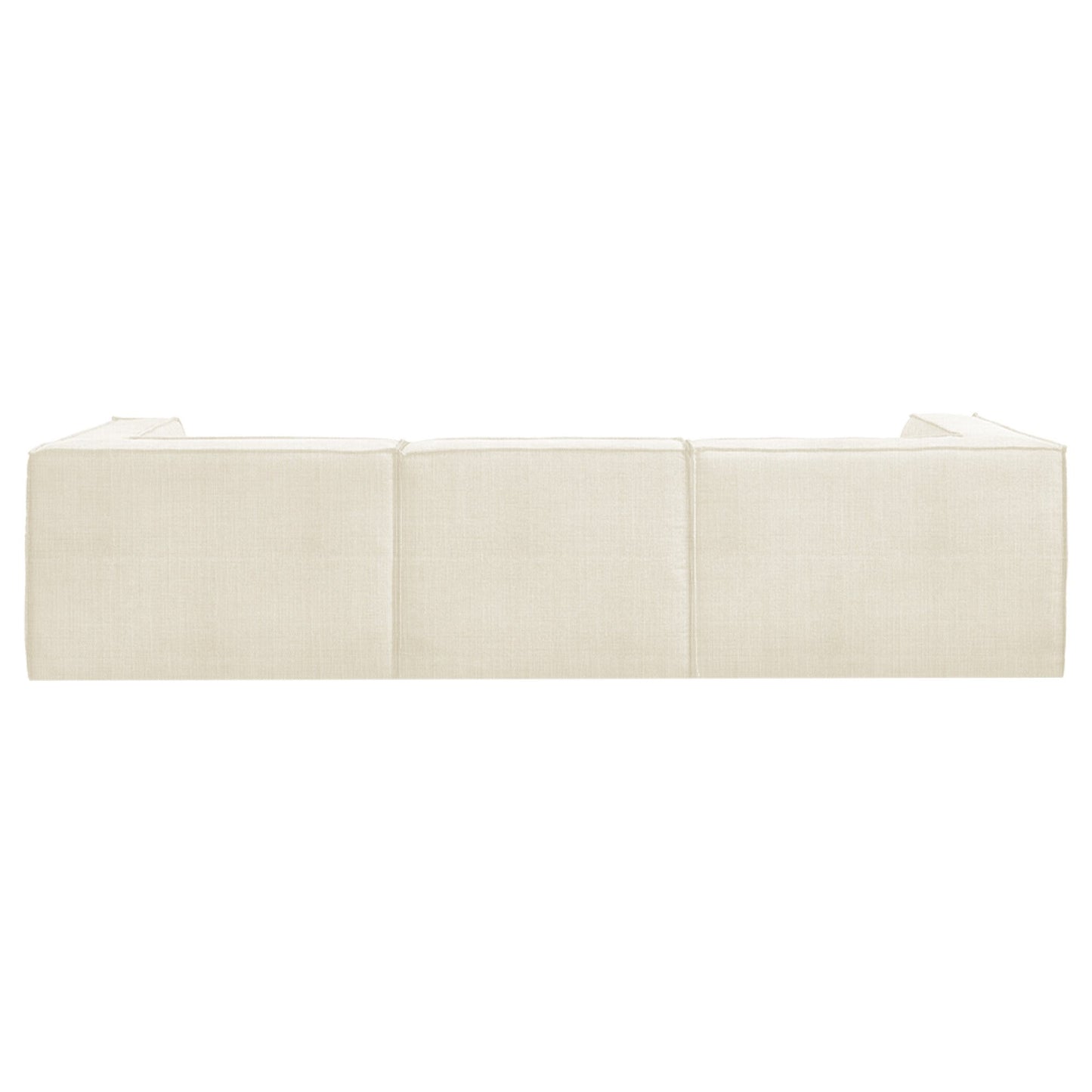 Sarantino Novi 3-Seater Modular Sofa with Ottoman in Cream Non-Slip Bottom Lounge - Image 6