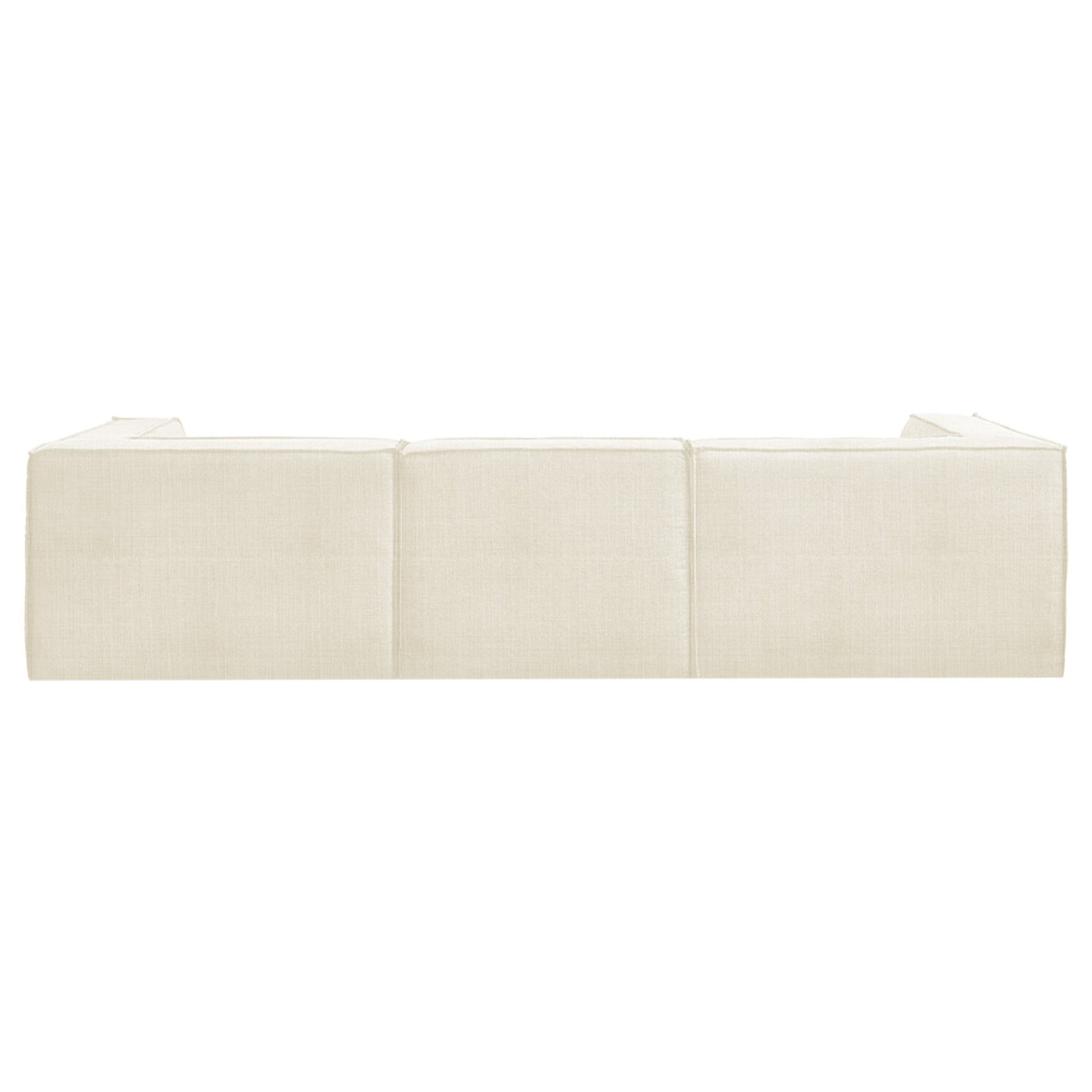 Sarantino Novi 3-Seater Modular Sofa with Ottoman in Cream Non-Slip Bottom Lounge - Image 6