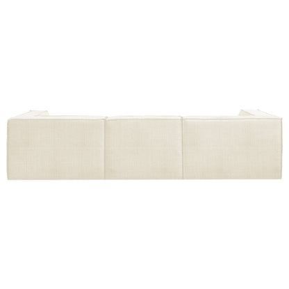 Sarantino Novi 3-Seater Modular Sofa with Ottoman in Cream Non-Slip Bottom Lounge - Image 6