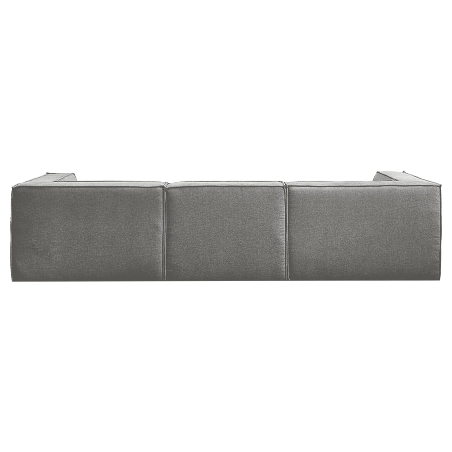 Sarantino Novi 3-Seater Modular Sofa with Ottoman in Grey Non-Slip Bottom Lounge - Image 5