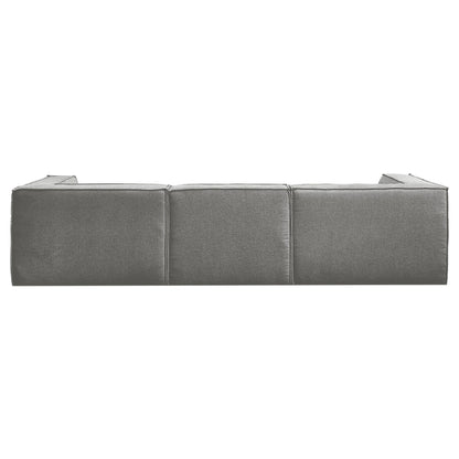 Sarantino Novi 3-Seater Modular Sofa with Ottoman in Grey Non-Slip Bottom Lounge - Image 5