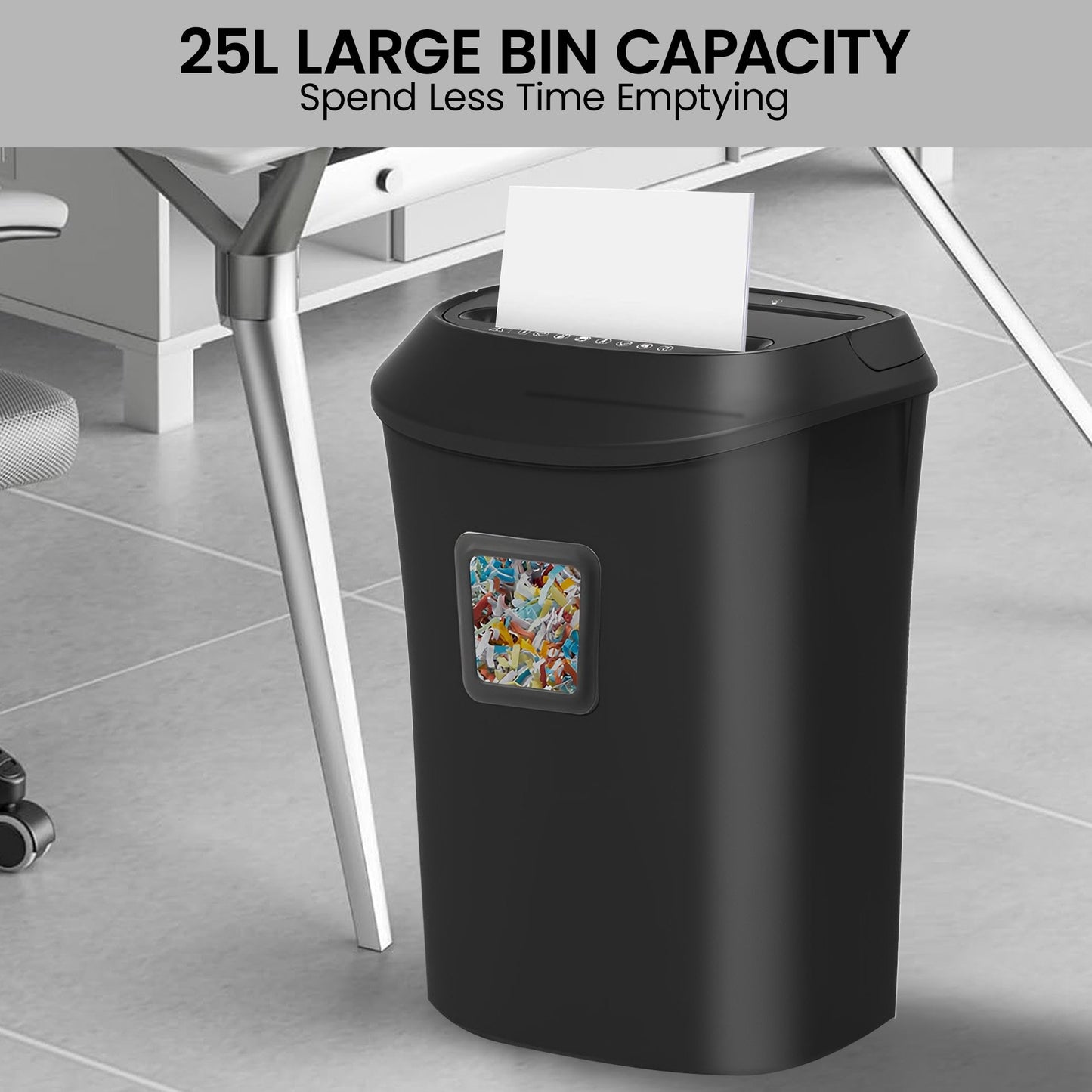 Centurion 25L 12-Sheet Paper Shredder Electric Cross-Cut Home & Office Cutter - Image 2