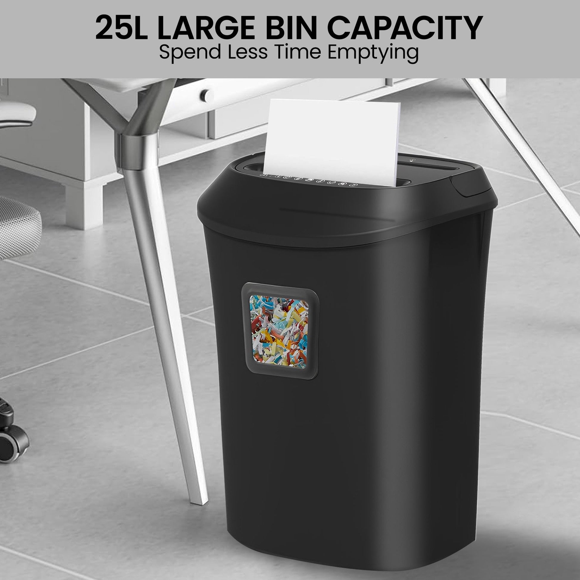 Centurion 25L 12-Sheet Paper Shredder Electric Cross-Cut Home & Office Cutter - Image 2