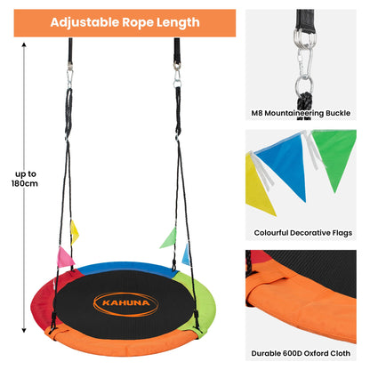 Kahuna Kids 1.2m Tree Saucer Swing Set Round 400kg With Straps Capacity Outdoor - Image 5