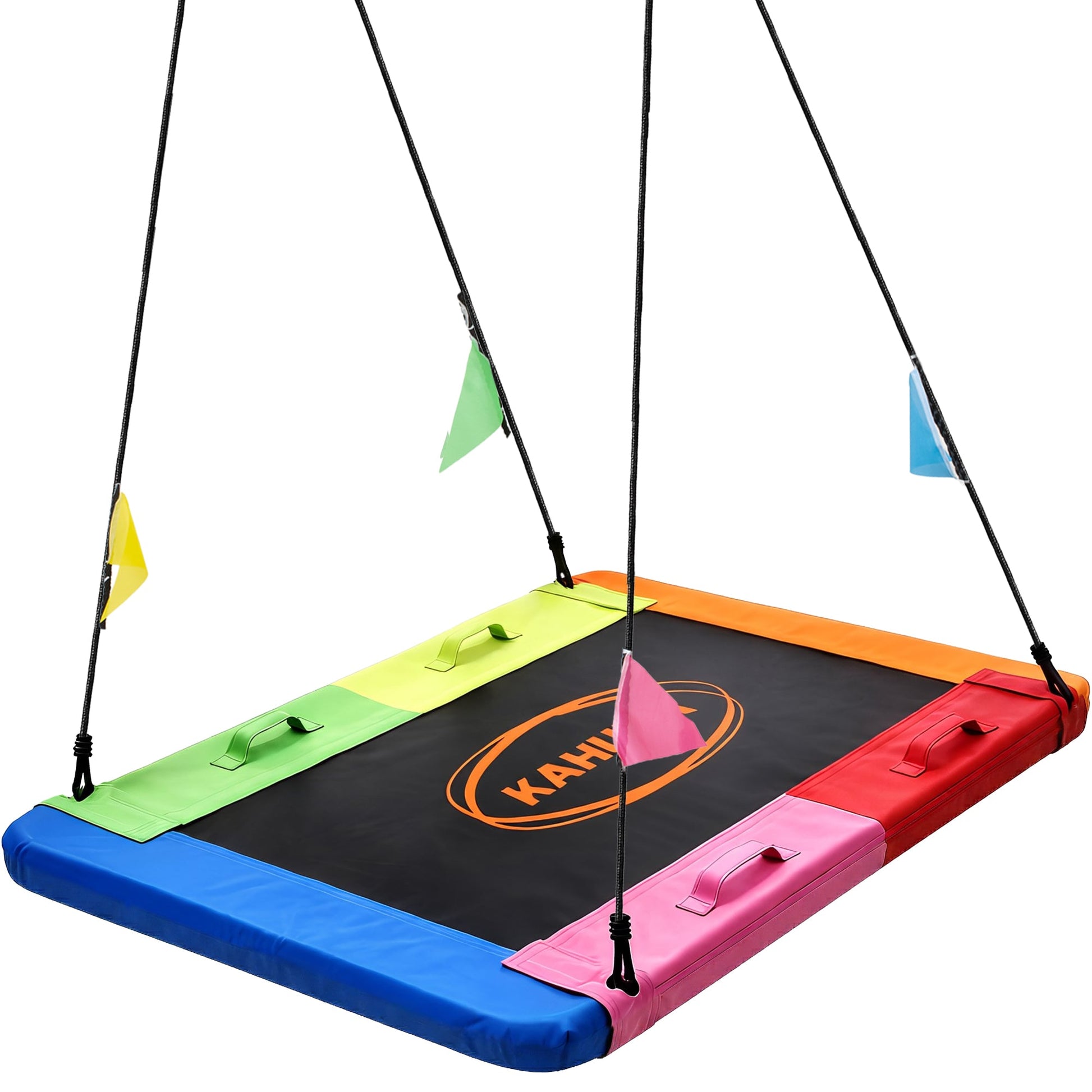Kahuna Heavy Duty 60 Inch Rectangular Tree Swing With Adjustable 180cm Lifting Ropes Foam Padded Tubes And Full Accessory Kit For Backyard Family Use - Image 5