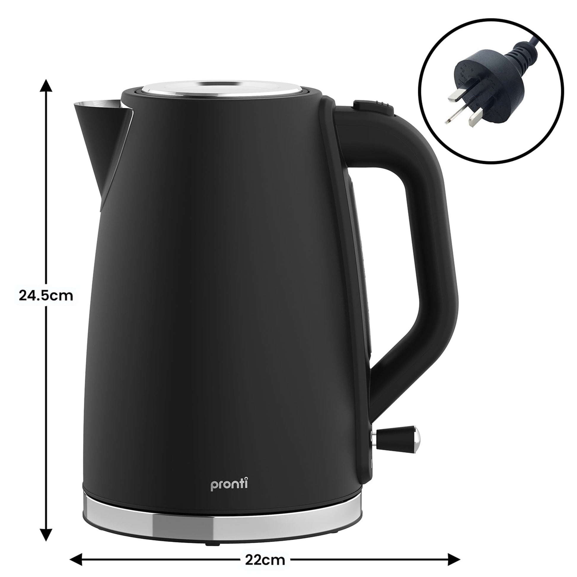 Pronti Breakfast Set with HomeMaid Coffee Machine, Silver Noir Toaster & Kettle - Image 7