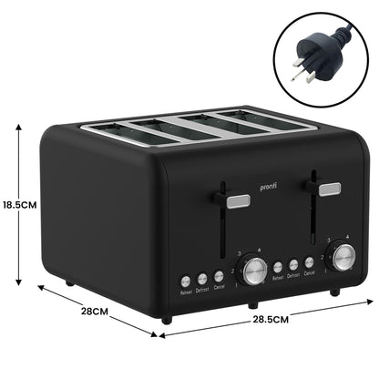 Pronti Breakfast Set with HomeMaid Coffee Machine, Silver Noir Toaster & Kettle - Image 8