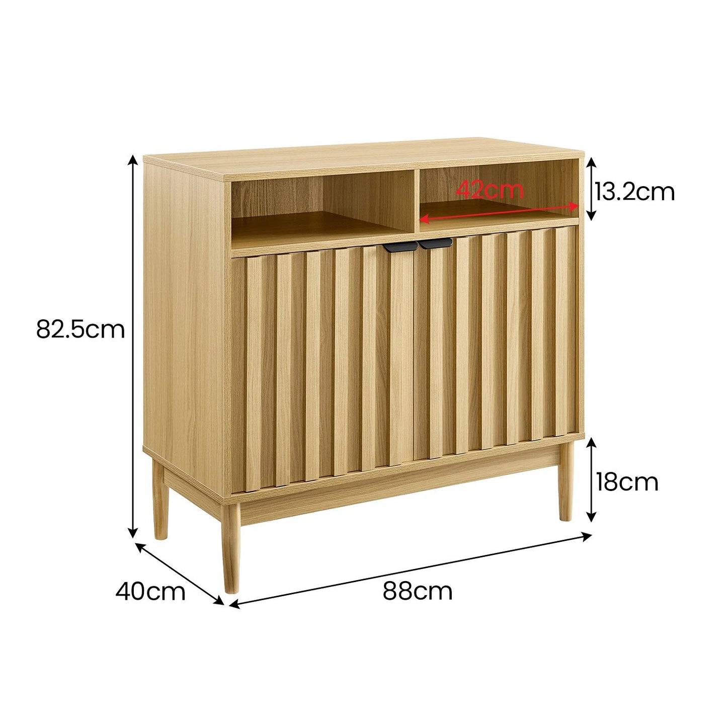 Sarantino Eleni 2-Door Sideboard Buffet Hallway Cabinet Storage Console Cupboard in Natural - Image 4