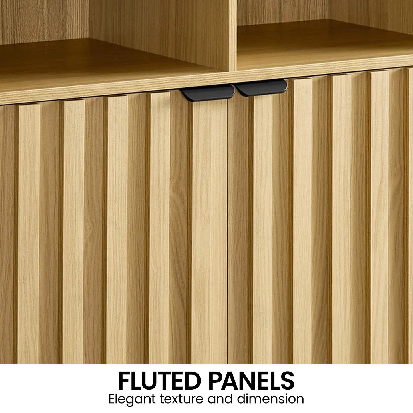 Sarantino Eleni 2-Door Sideboard Buffet Hallway Cabinet Storage Console Cupboard in Natural - Image 5