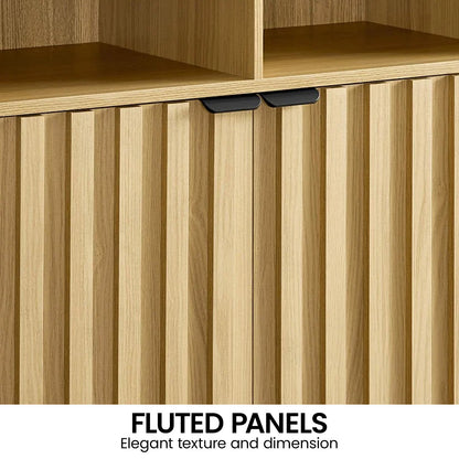 Sarantino Eleni 2-Door Sideboard Buffet Hallway Cabinet Storage Console Cupboard in Natural - Image 5
