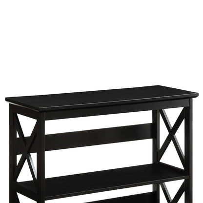 Sarantino Lucas 3-Tier Bookshelf Display Rack in Black - Image 4
