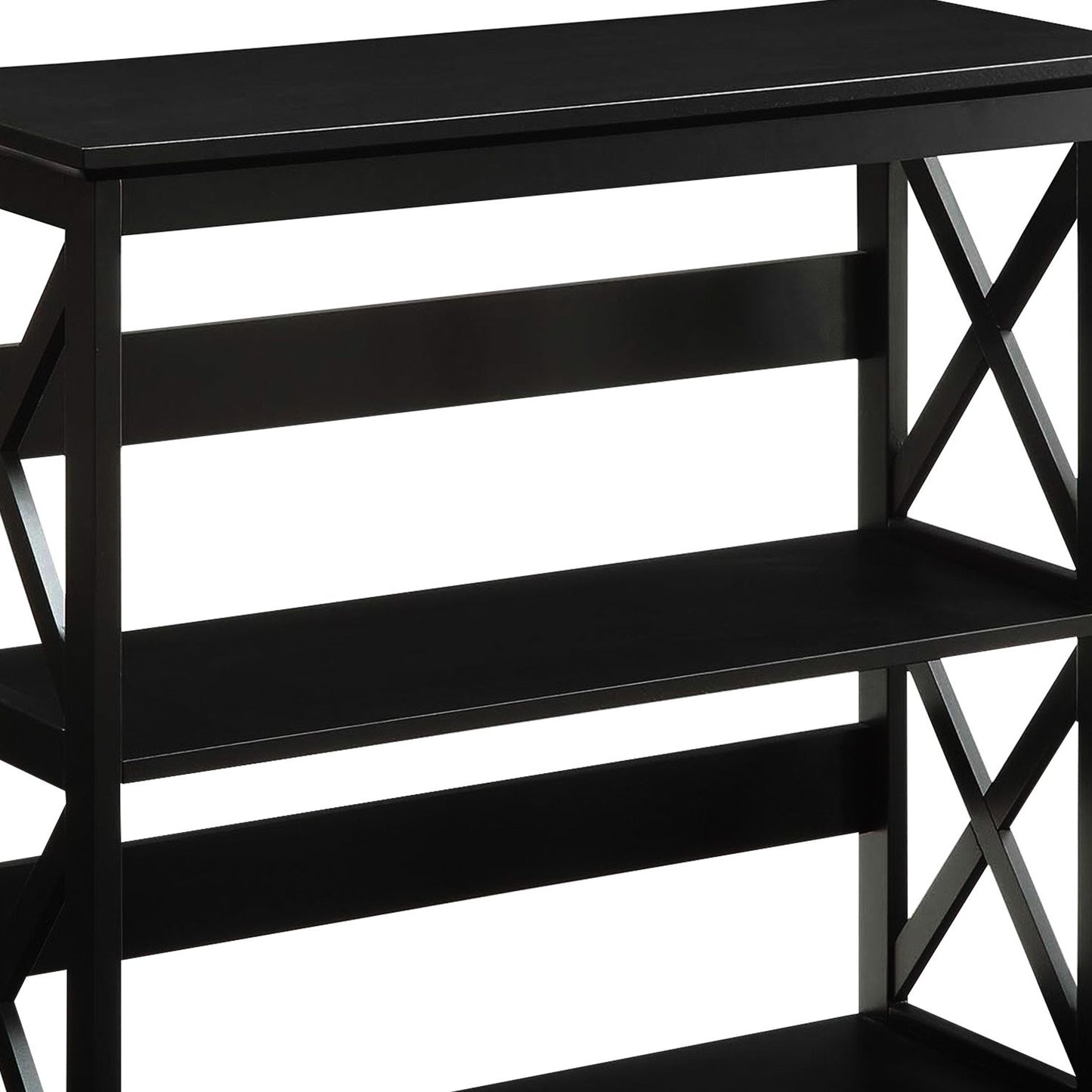 Sarantino Lucas 3-Tier Bookshelf Display Rack in Black - Image 6