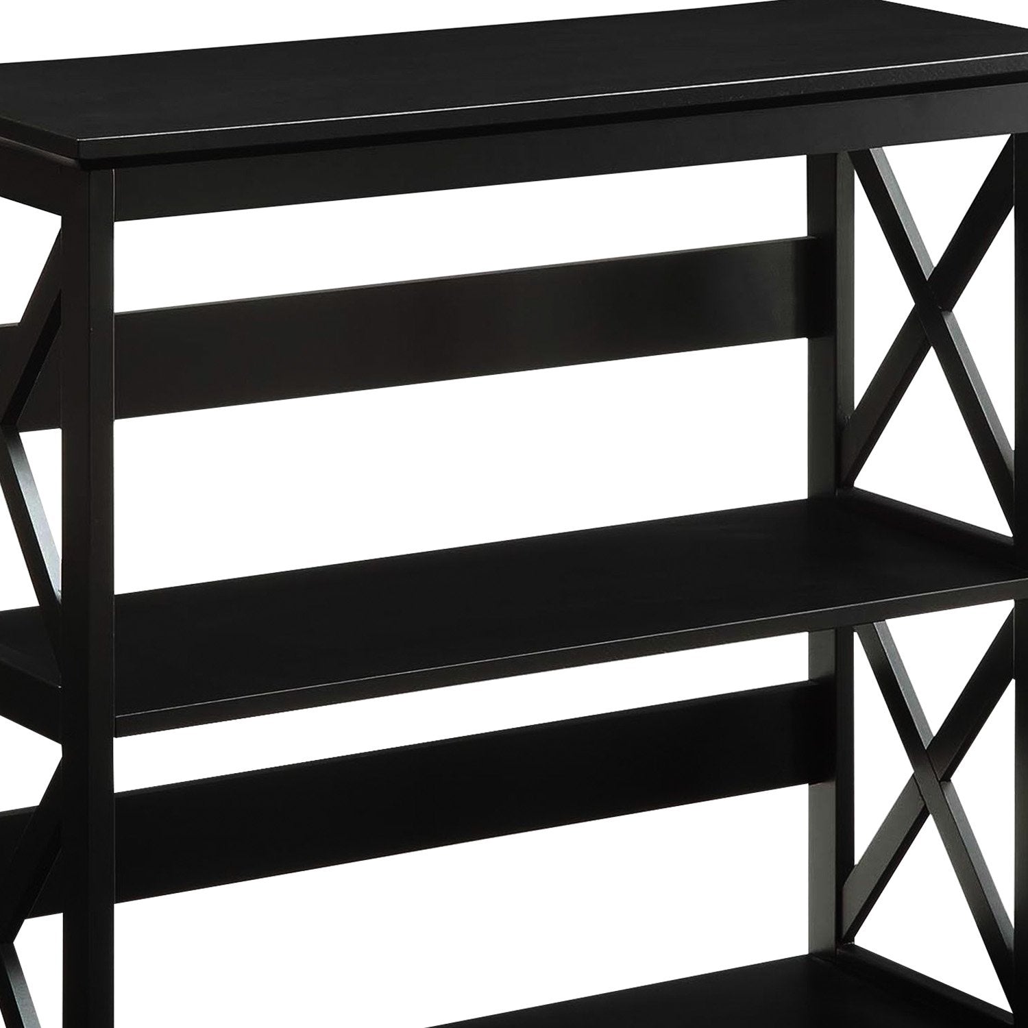 Sarantino Lucas 3-Tier Bookshelf Display Rack in Black - Image 6