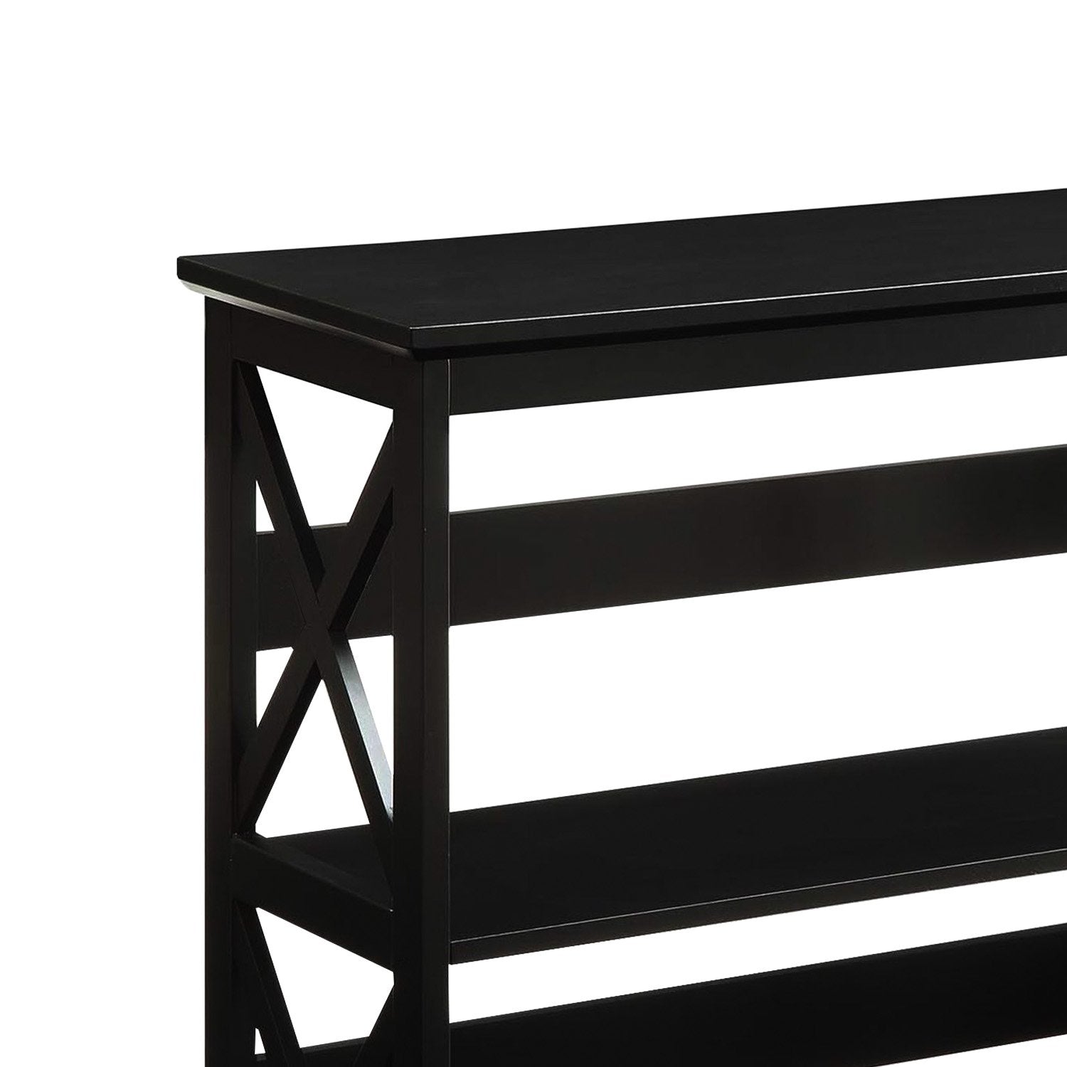 Sarantino Lucas 3-Tier Bookshelf Display Rack in Black - Image 8