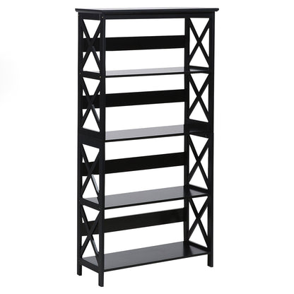 Sarantino Daphne 5-tier Cross Panel Bookshelf
