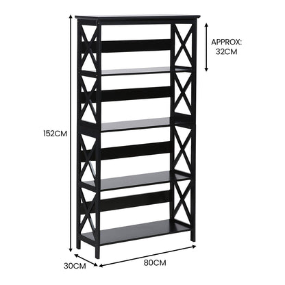 Sarantino Daphne 5-tier Cross Panel Bookshelf - Image 2