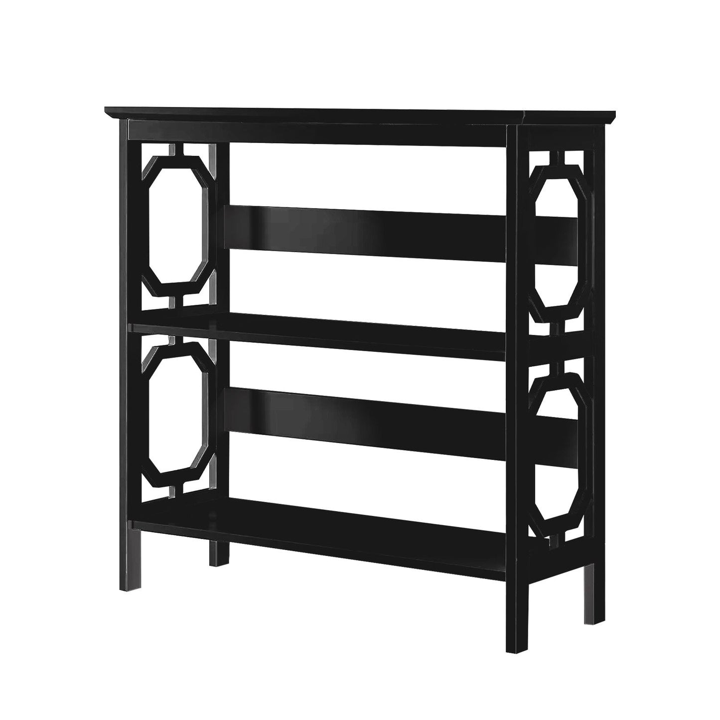 Sarantino Laurel 3-Tier Bookshelf Display Rack in Black - Image 3