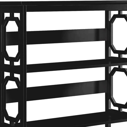 Sarantino Laurel 3-Tier Bookshelf Display Rack in Black - Image 6