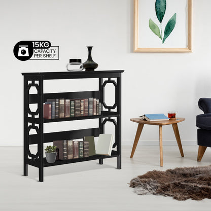 Sarantino Laurel 3-Tier Bookshelf Display Rack in Black - Image 9