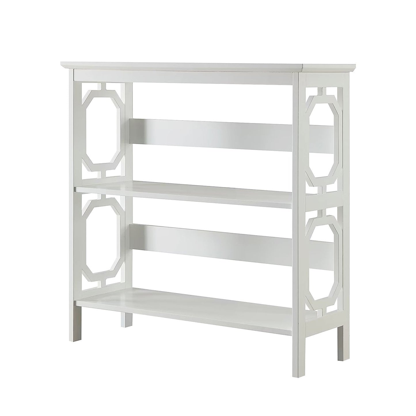 Sarantino Laurel 3-Tier Bookshelf Display Rack in White - Image 3
