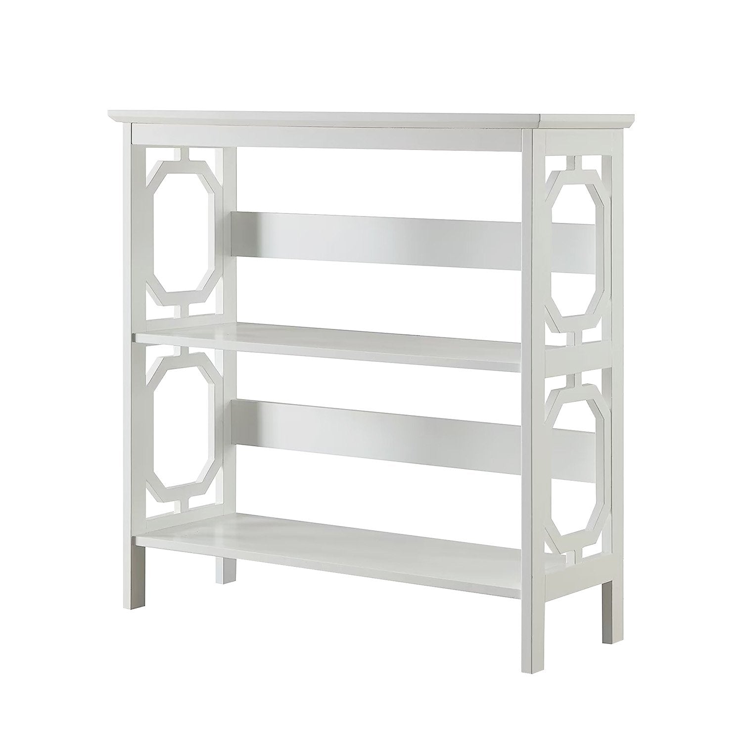 Sarantino Laurel 3-Tier Bookshelf Display Rack in White - Image 3