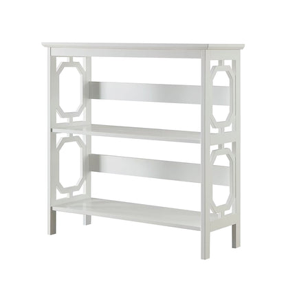 Sarantino Laurel 3-Tier Bookshelf Display Rack in White - Image 3