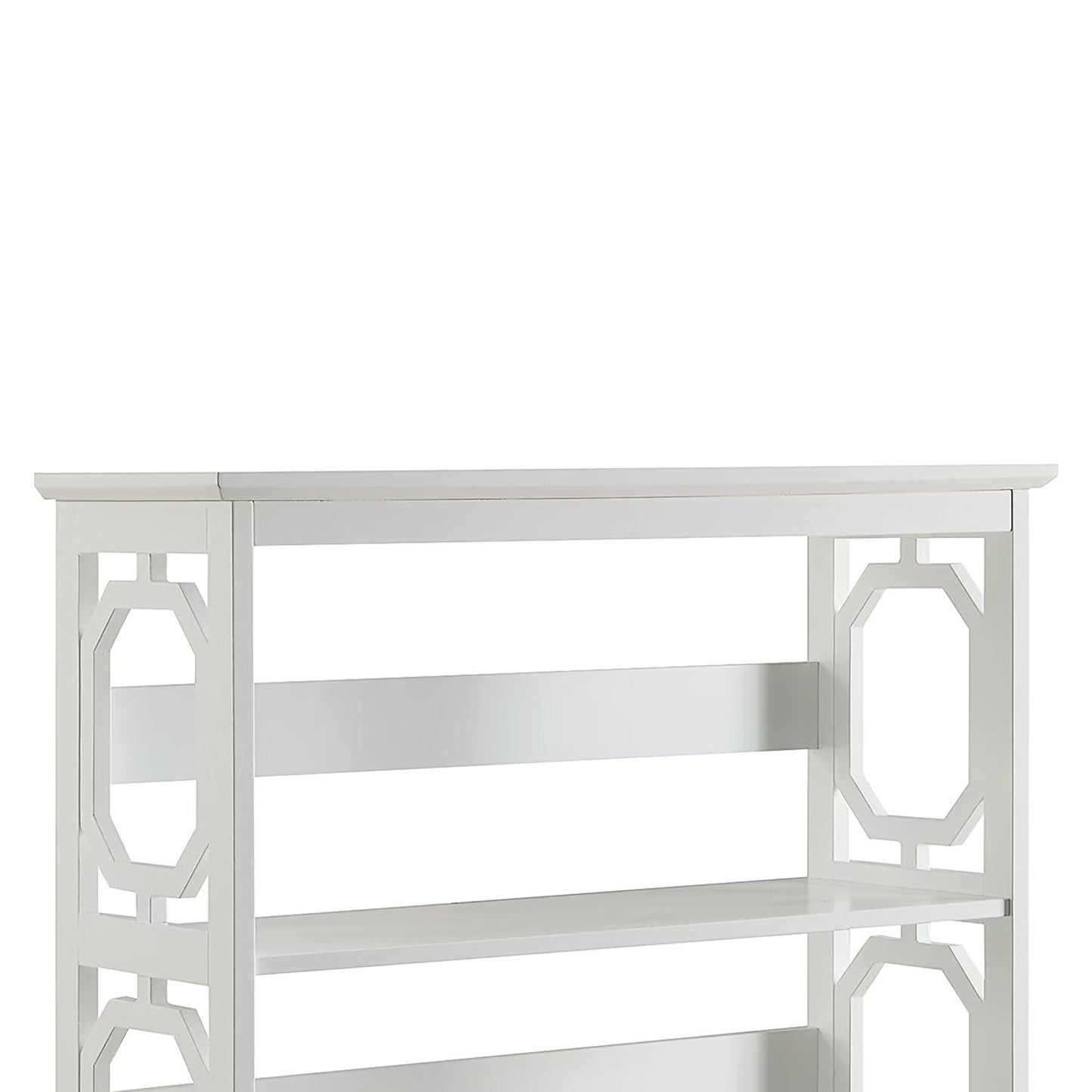 Sarantino Laurel 3-Tier Bookshelf Display Rack in White - Image 4